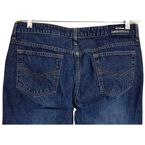 Y2K Flare Jeans Canyon River Blues Womens Juniors Size 13 Dark Wash 100% Cotton - Picture 6 of 9